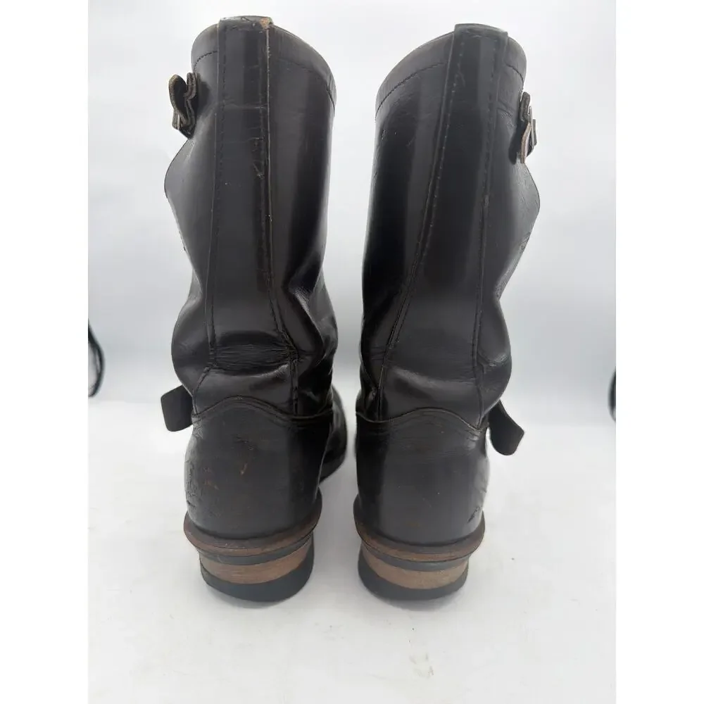 Red Wing 2268 Vintage Engineer Boots Black Leather Size 8.5 US Outsole 11